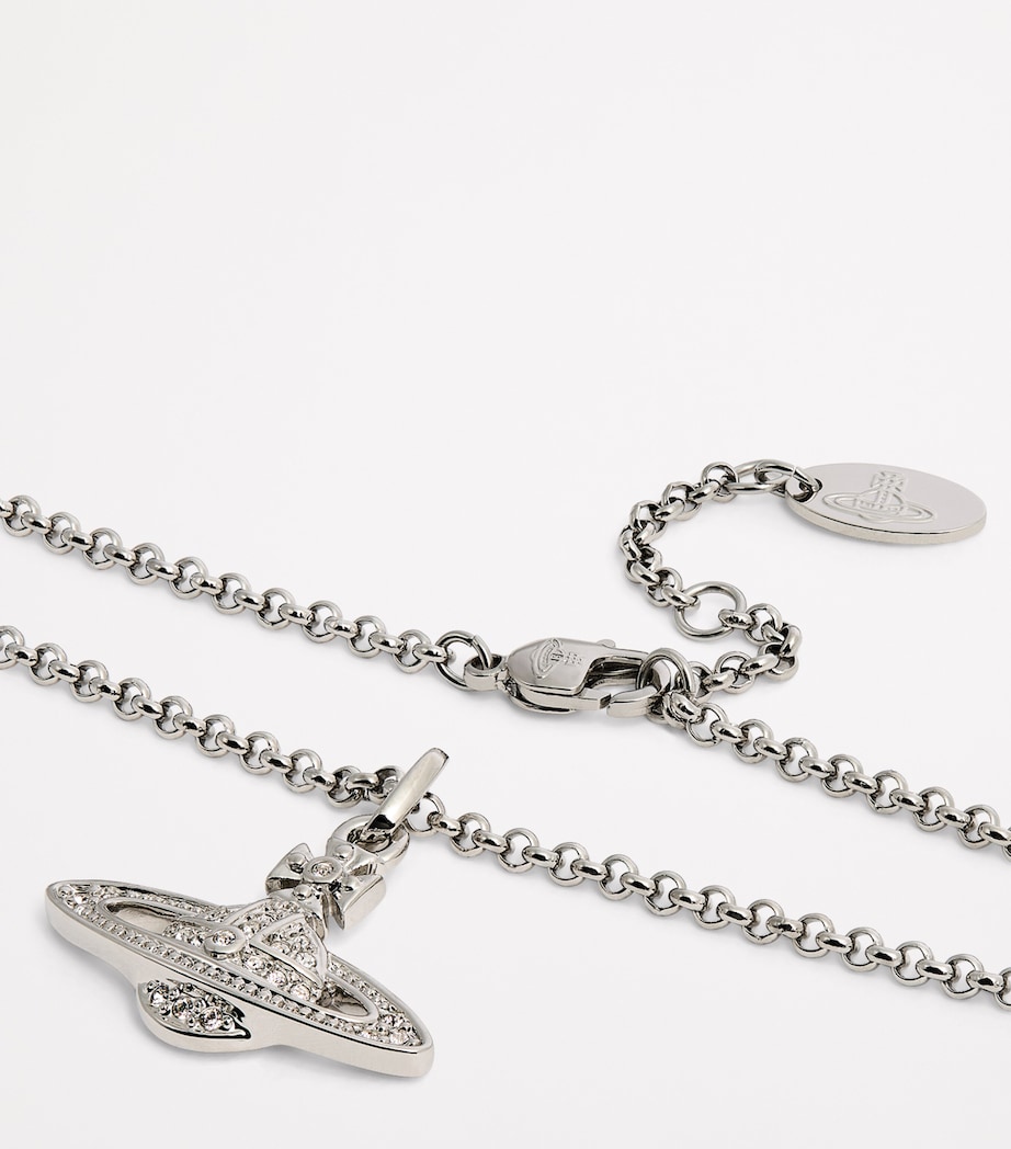 Mini Bas Relief Orb Necklace P116 PLATNUM CRYSTAL Image 5