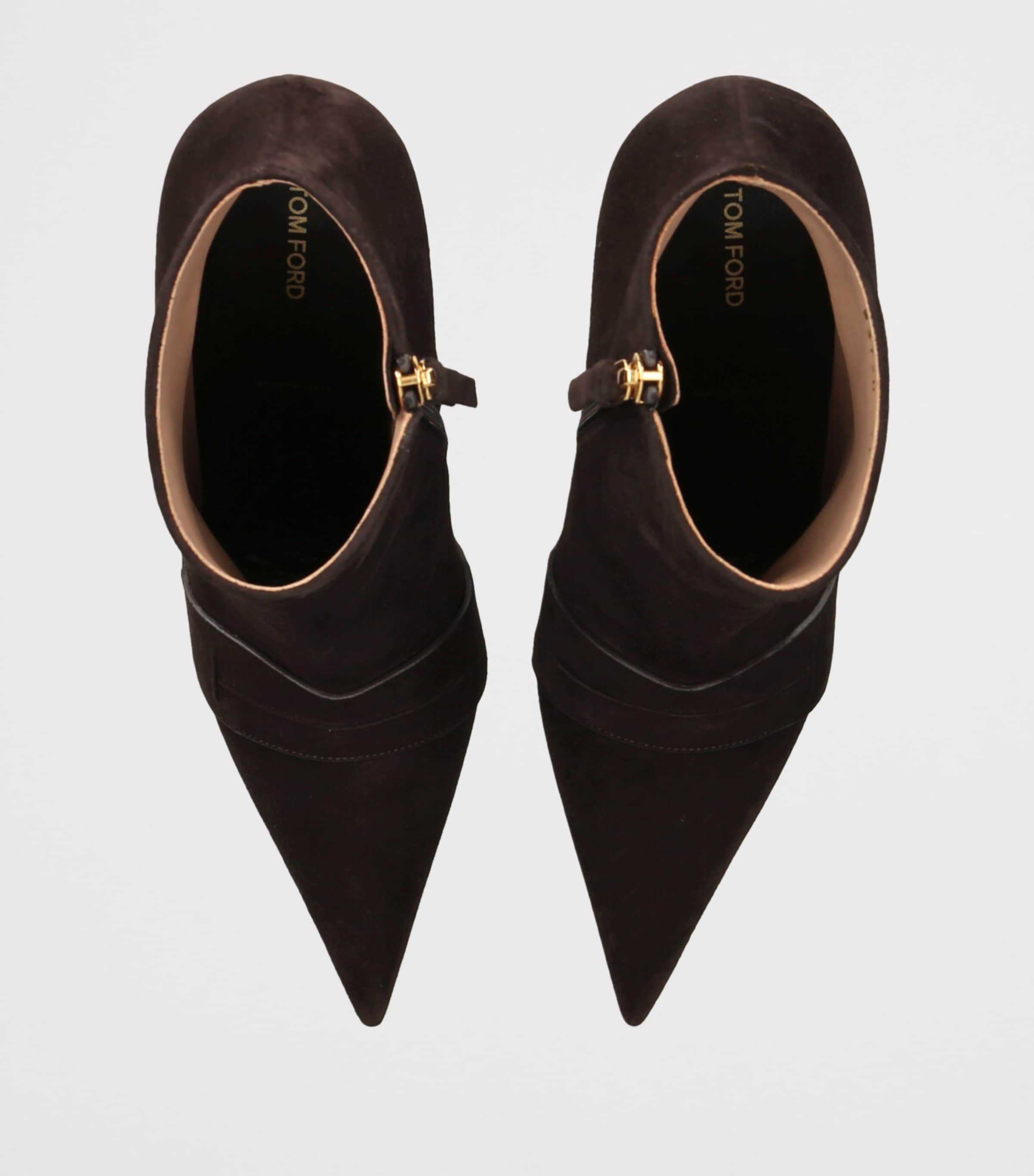 Suede Eve Ankle Boots 105 DARK BROWN Image 4