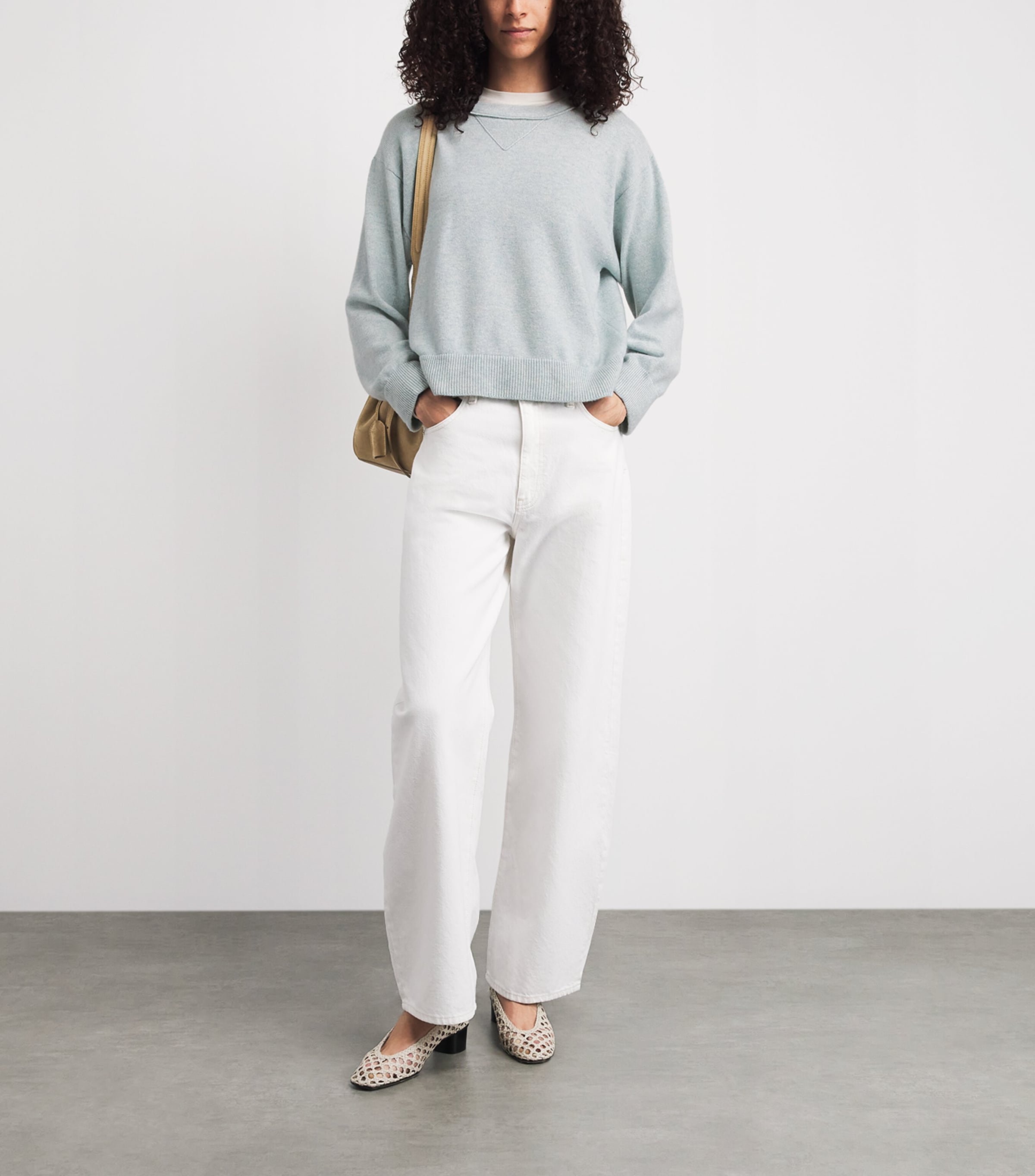 Johnstons Of Elgin Womens Cashmere Stella Sweatshirt Lunan Mint Image 2
