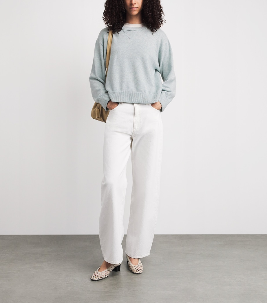 Johnstons Of Elgin Womens Cashmere Stella Sweatshirt Lunan Mint Image 2