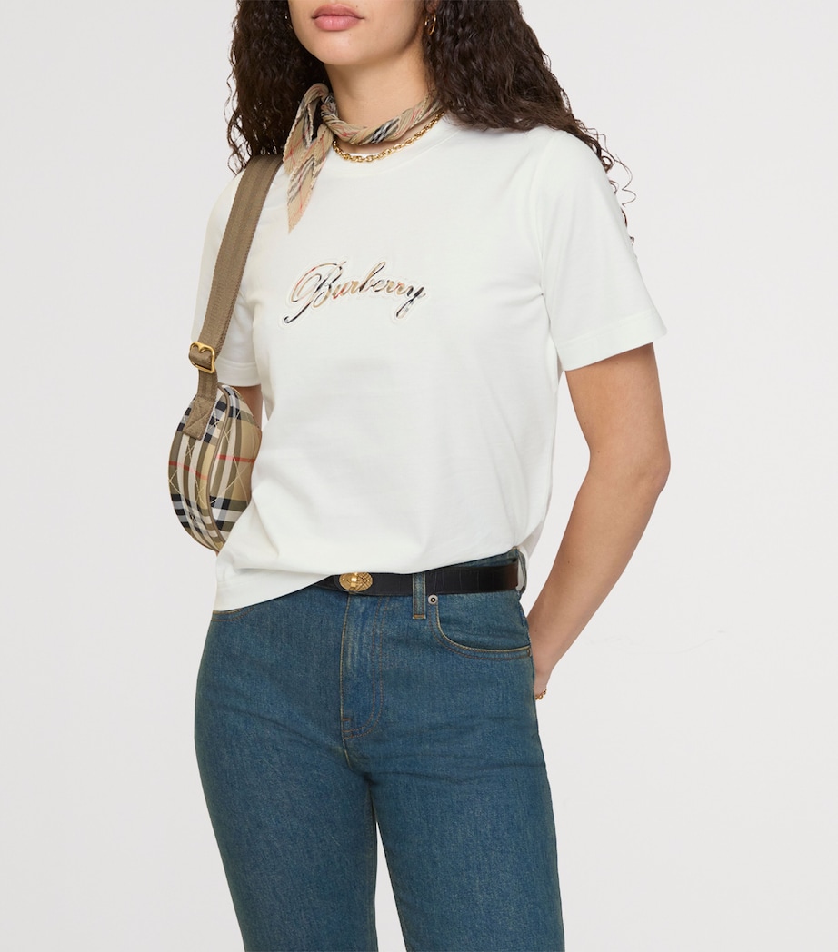 Cotton Check Logo T-Shirt CHALK Image 2