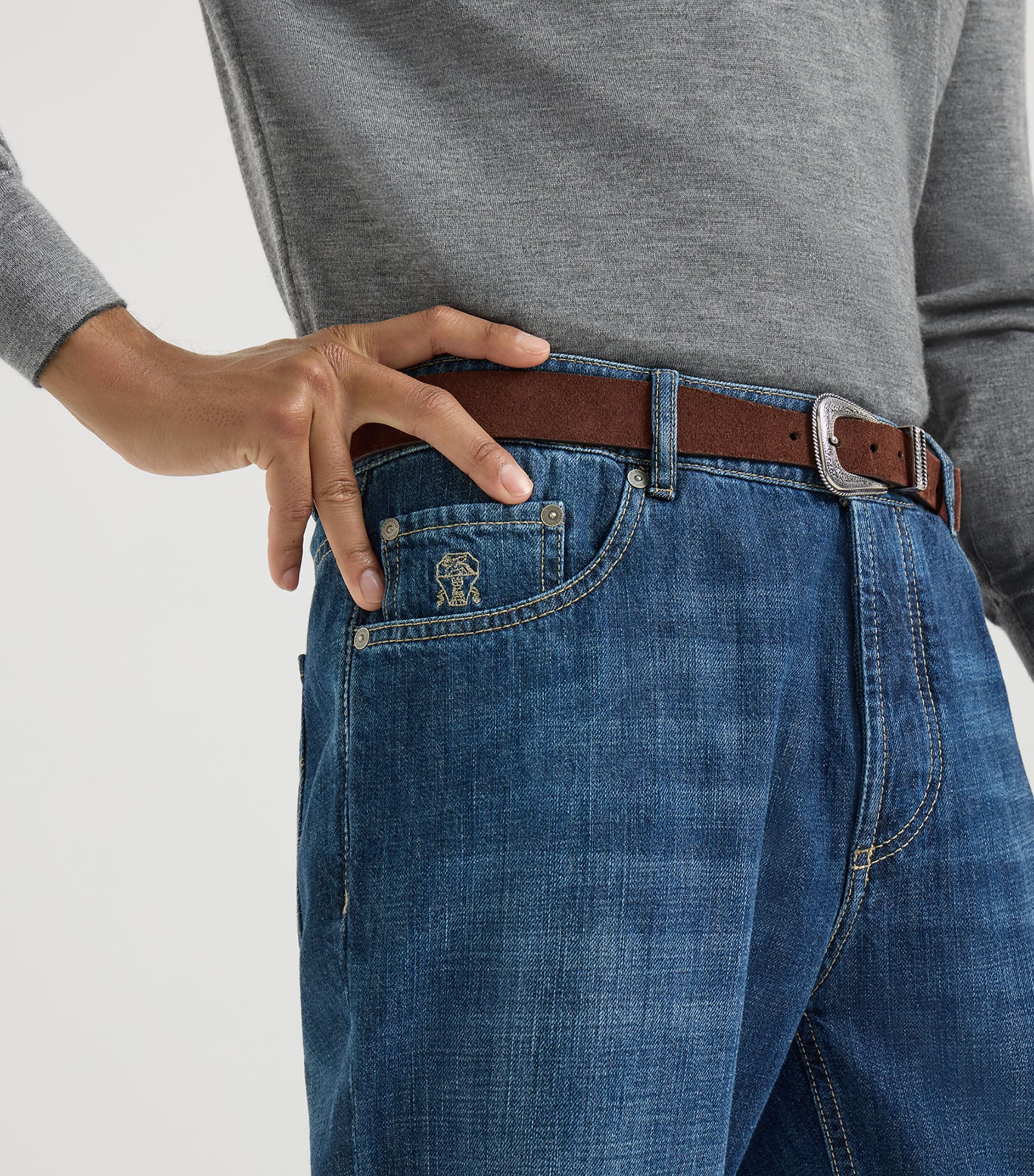 Brunello Cucinelli Mens Slim-Leg Jeans Image 6