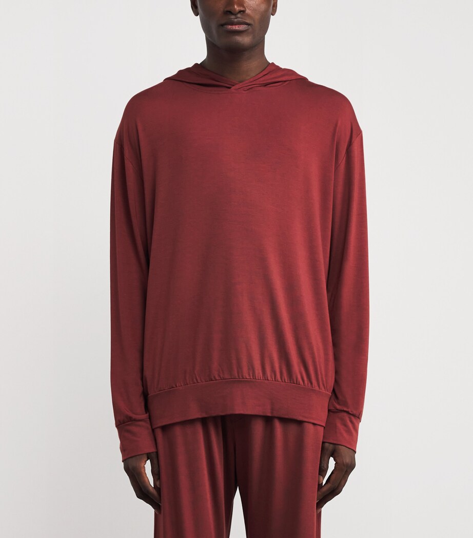 Contrast-Trim Rippley Hoodie CLAG-CLY/MID GREY Image 3