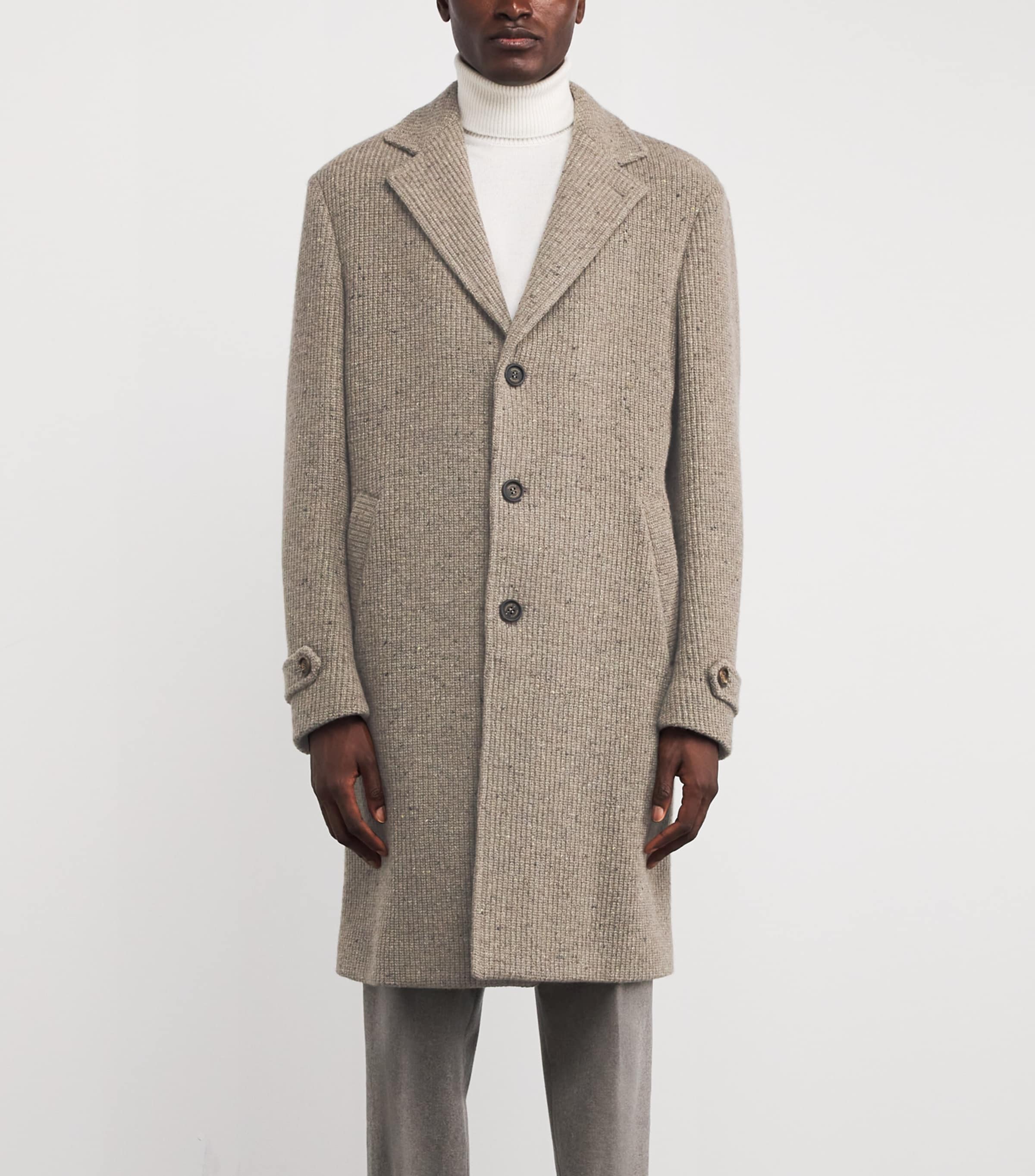 Wool-Blend Knitted Coat ARGILLA Image 3