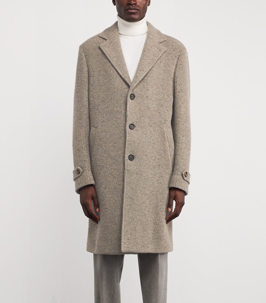 Wool-Blend Knitted Coat ARGILLA Image 3