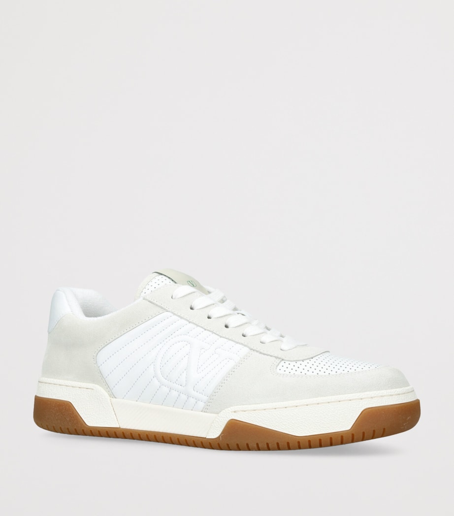 Leather-Suede Sparry Sneakers WHITE Image 3