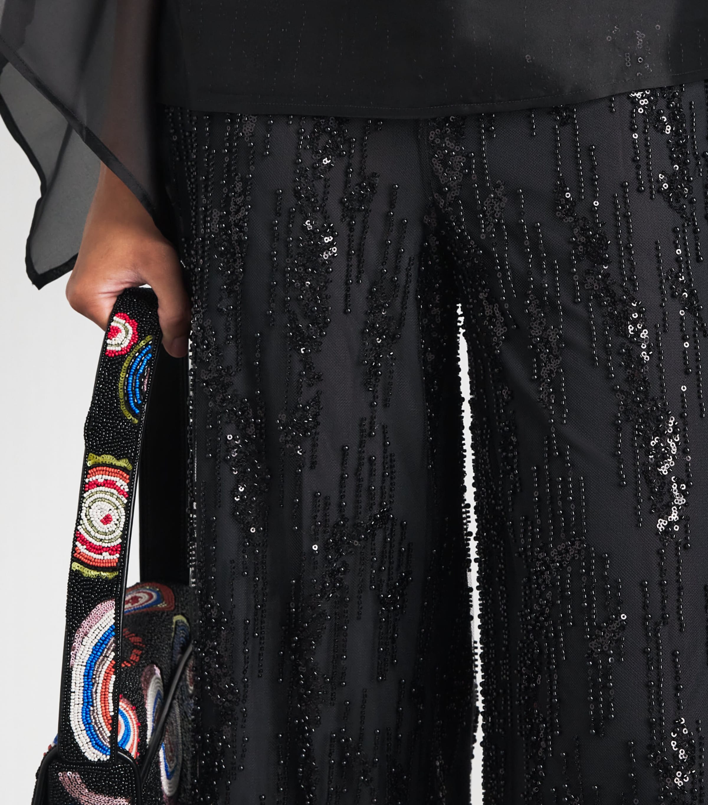 STAUD Womens Embellished Jayden Trousers Blk Black Image 3