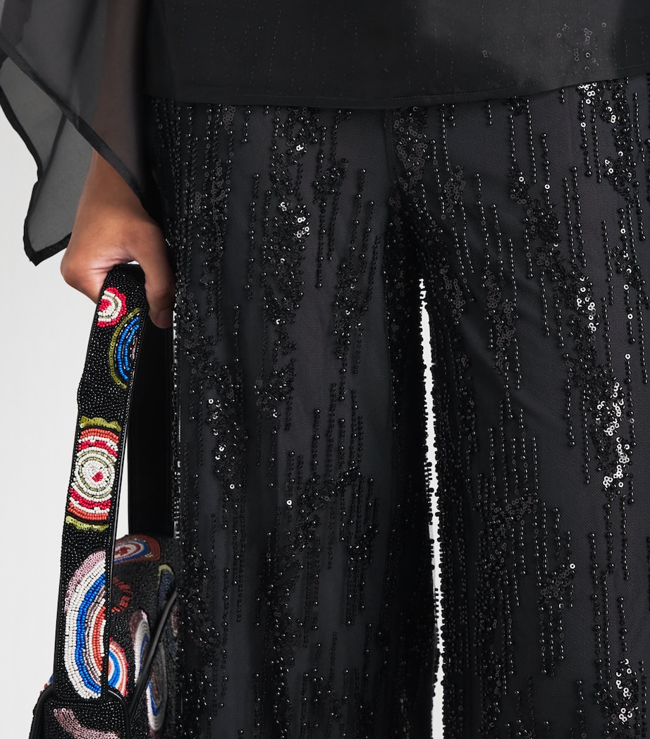STAUD Womens Embellished Jayden Trousers Blk Black Image 3