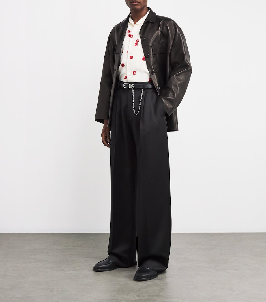 AMIRI Leather Chain Belt Black Nickel Image 2