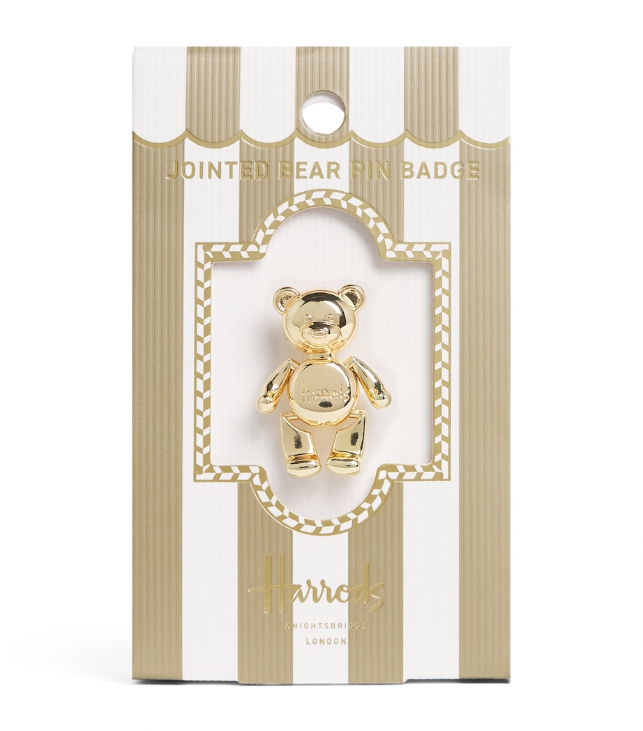 Jointed Bear Pin Badge GOLD Image 1