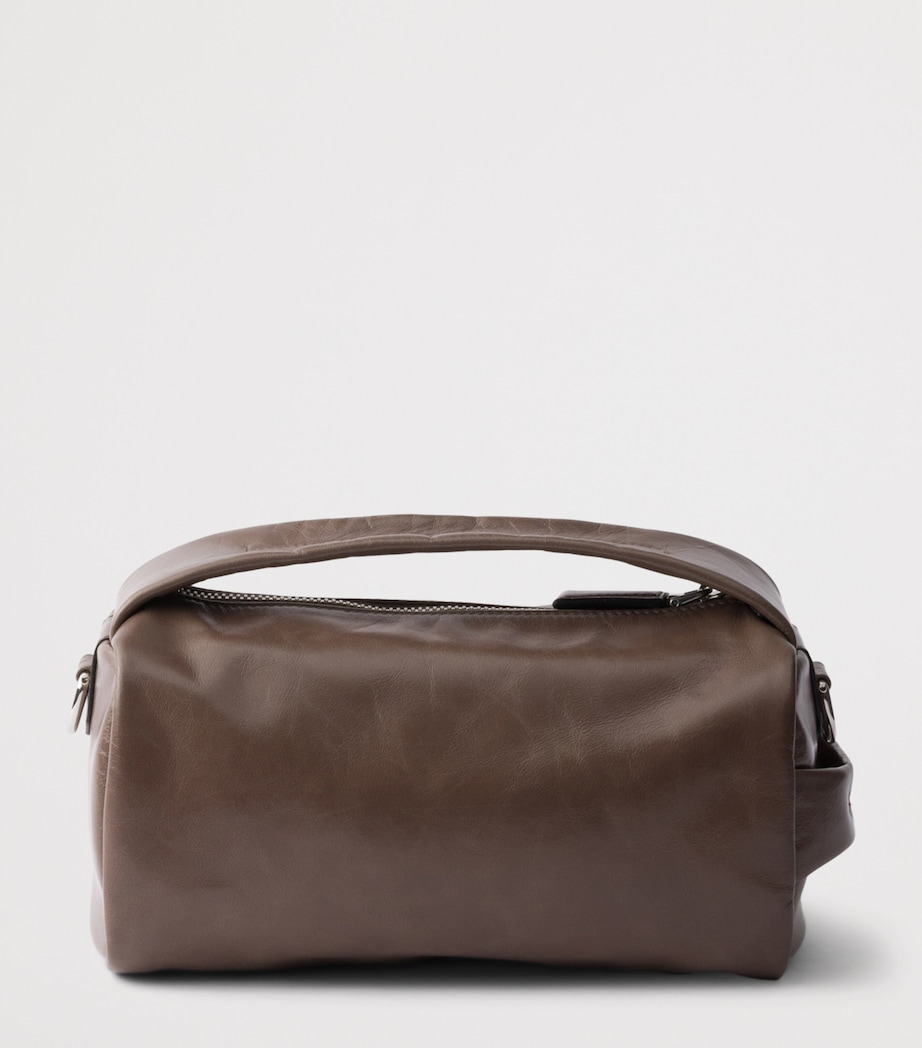Prada Leather Shoulder Bag Grey Image 6