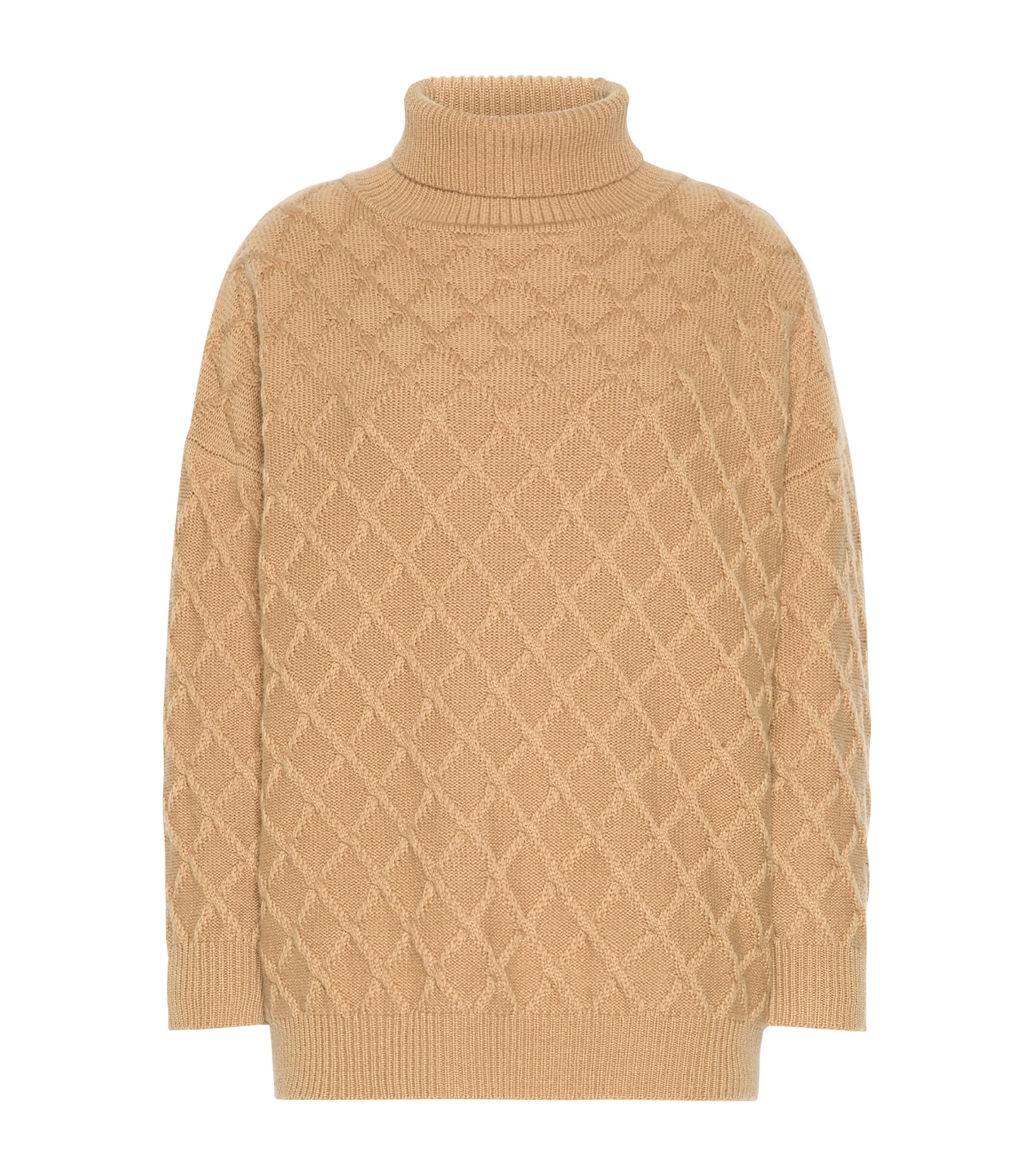 Max Mara Womens Wool-Cashmere Sweater Camel Image 1