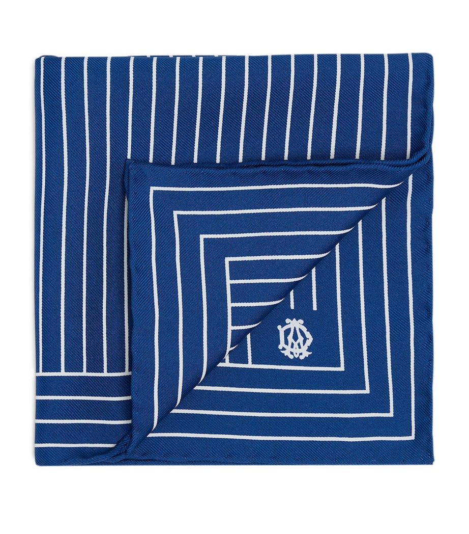 Dunhill Mulberry Silk Stripe Pocket Square Image 1