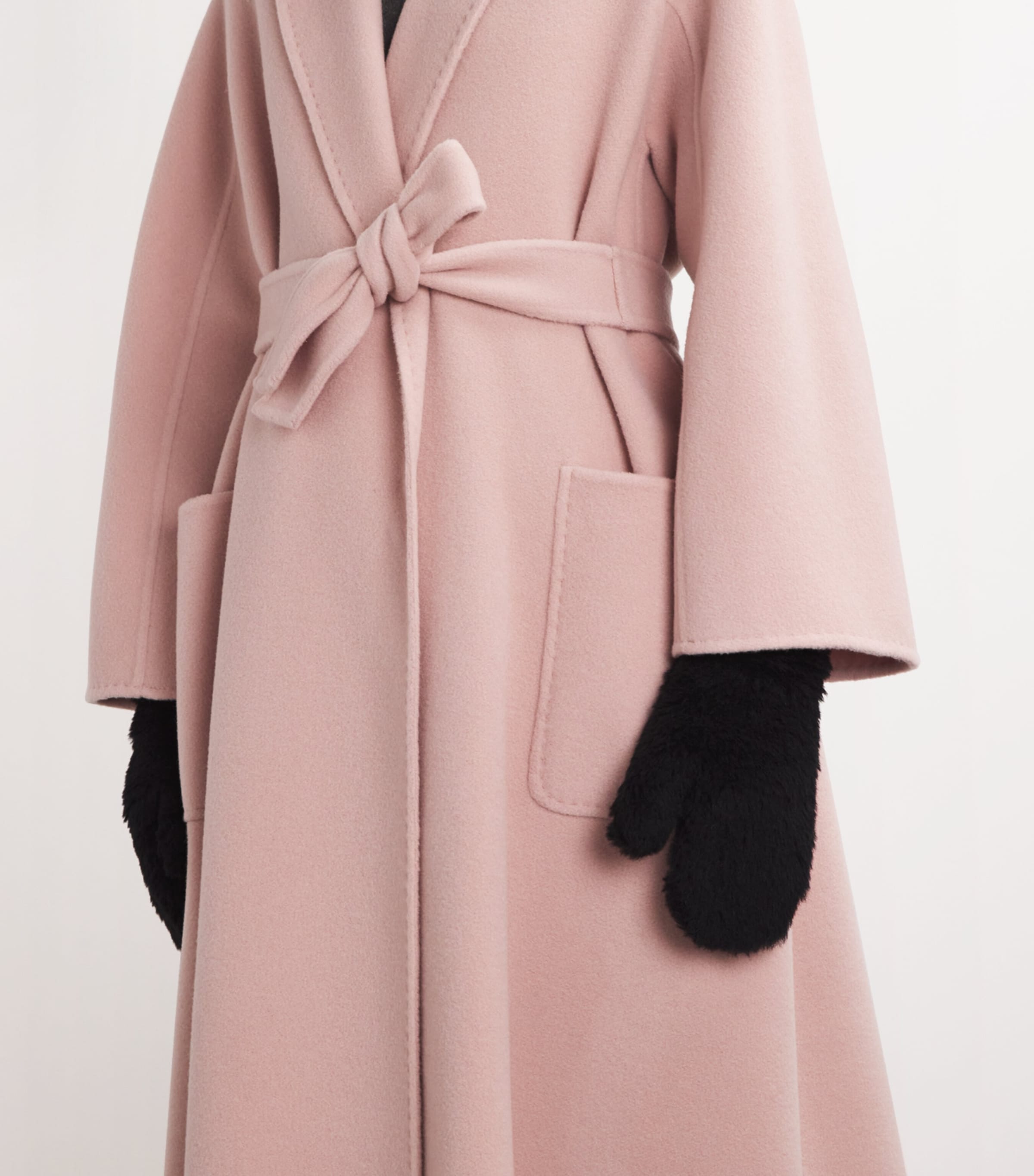 Alpaca-Wool-Silk Gloves BLACK Image 2