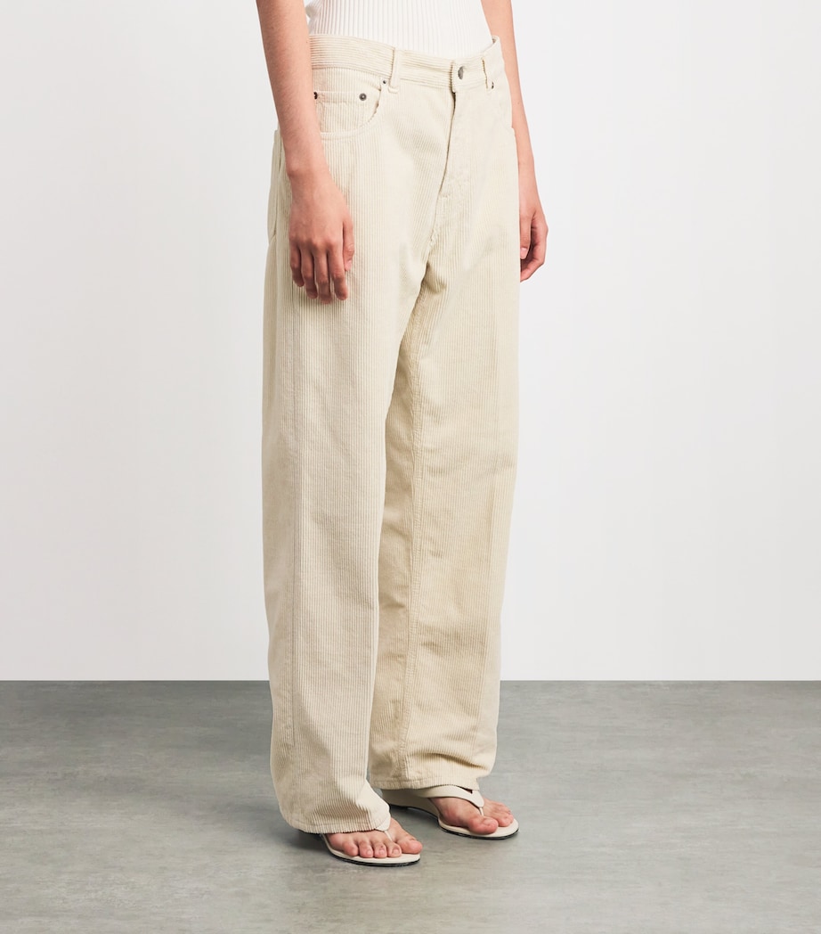 Cotton Corduroy Bonnie Trousers T0336 ECRU Image 3