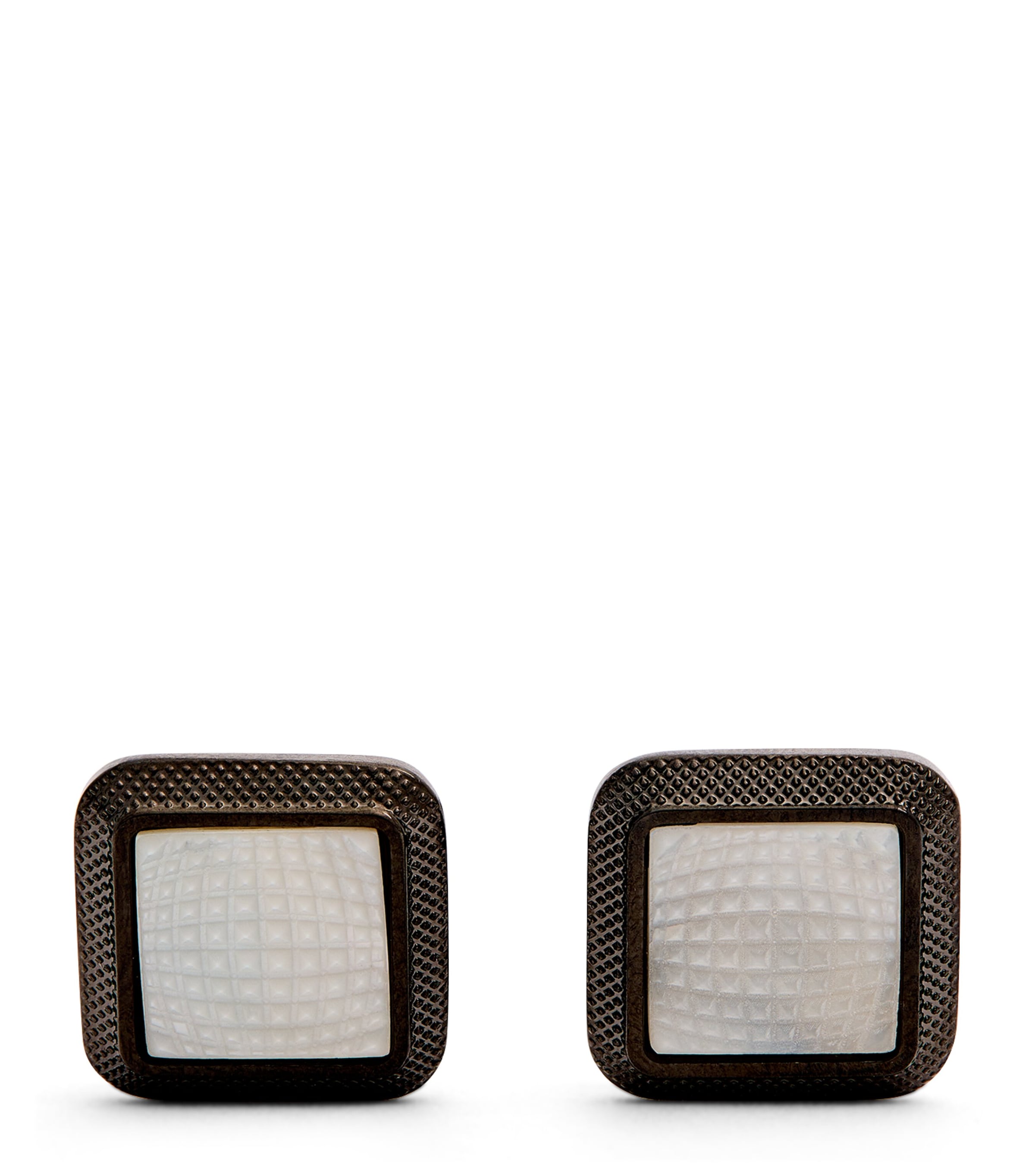 Spazio Square Mother-of-Pearl Cufflinks BLACK Image 1
