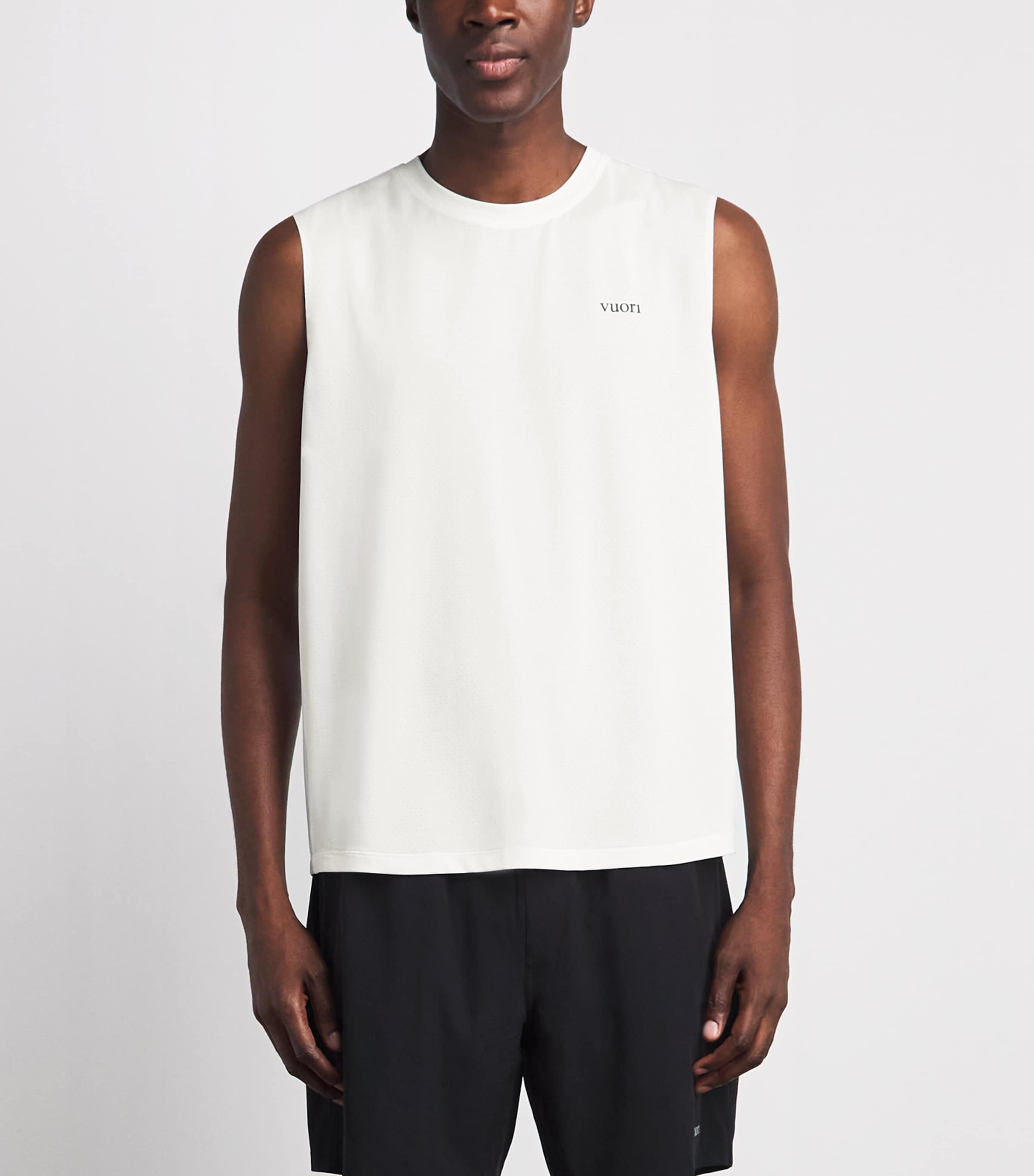 VUORI Mens Viewpoint Muscle 2.0 Tank Top Wbz White/breeze Image 4