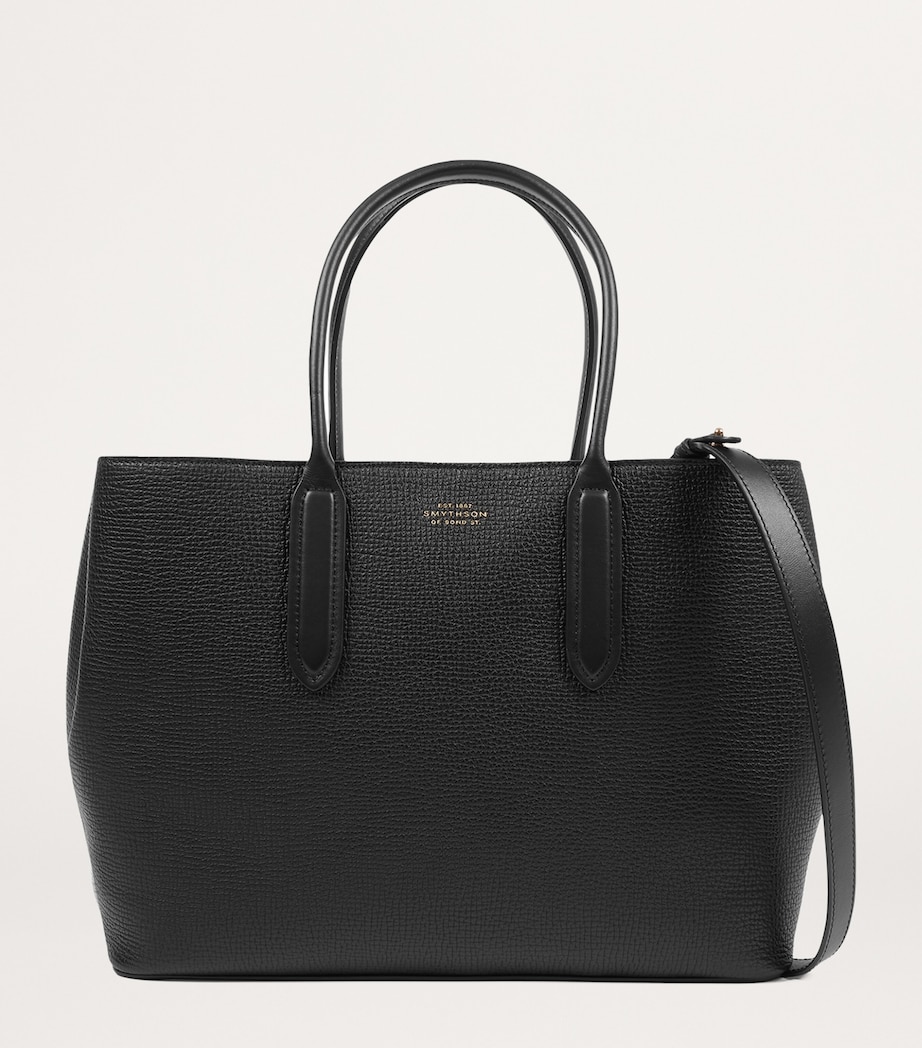 Small Leather Day Tote Bag BLACK Image 2