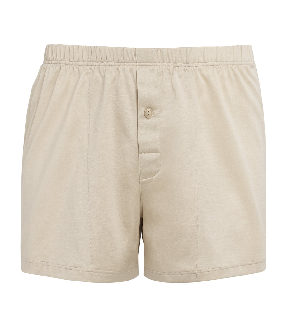 Hanro Mens Cotton Sporty Boxer Shorts Moon Image 1