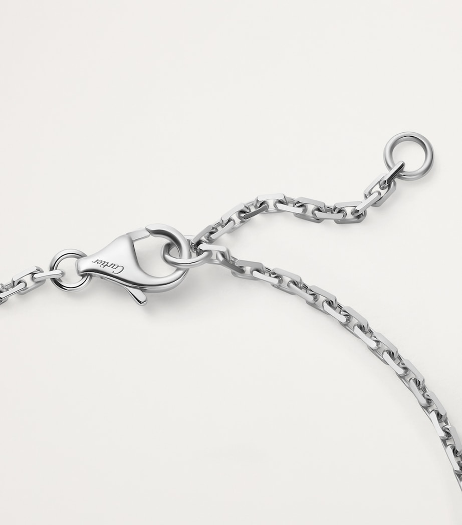 White Gold and Diamond LOVE Chain Bracelet WHITE GOLD Image 3