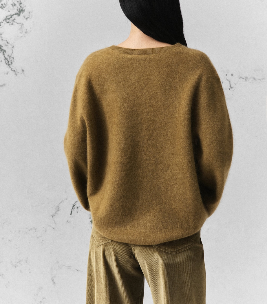 Marella Womens Wool-Cashmere Sweater Oil Green Image 3