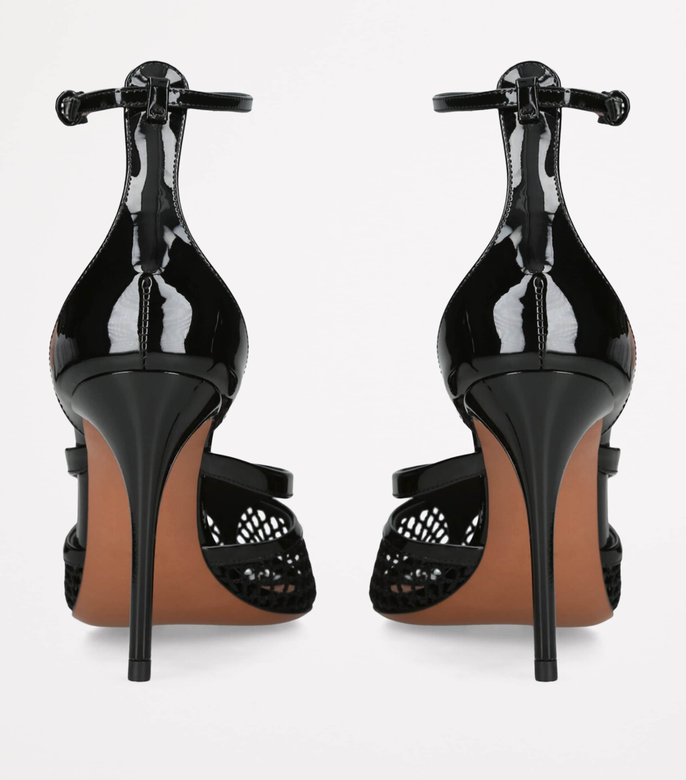 Alaïa Infradito Fishnet Ankle-Strap Heels 90 Black Image 2