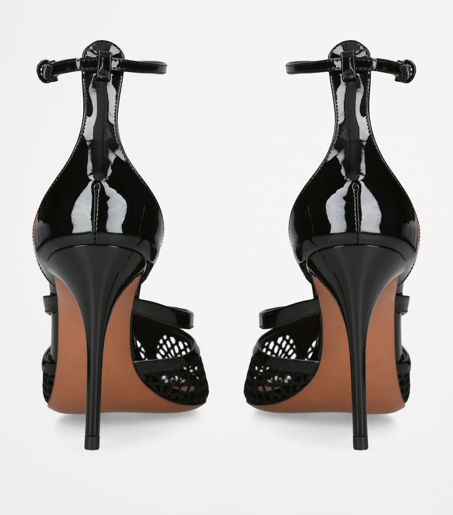 Infradito Fishnet Ankle-Strap Heels 90 BLACK Image 2