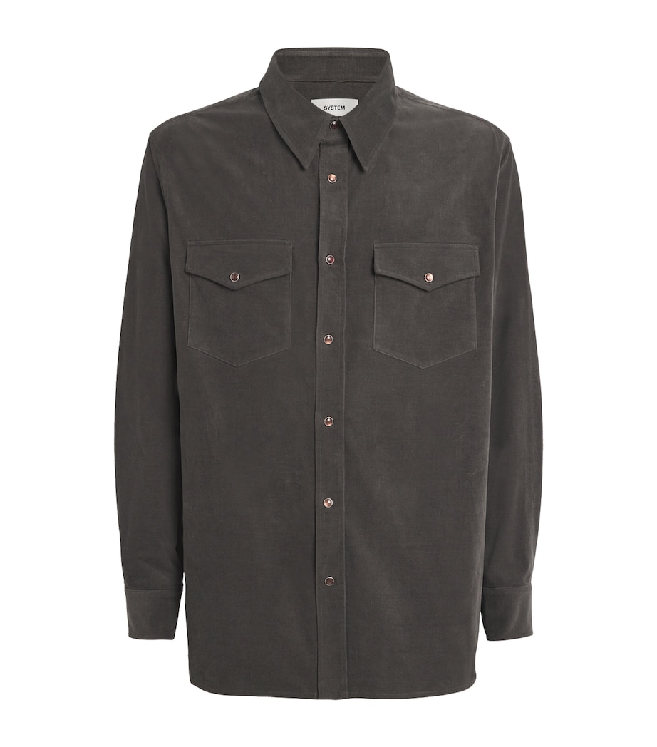 Cotton-Blend Corduroy Shirt DARK KHAKI DK Image 1