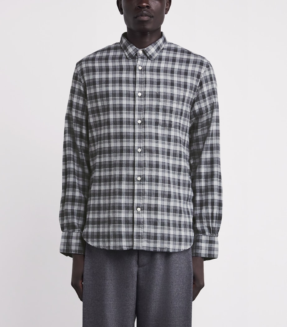 Cotton Check Lipp Shirt MIDGREY/DARKGREY Image 3