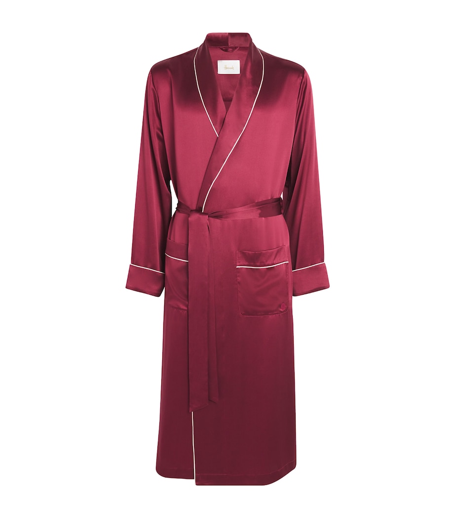 Silk Night Robe BURGUNDY Image 1