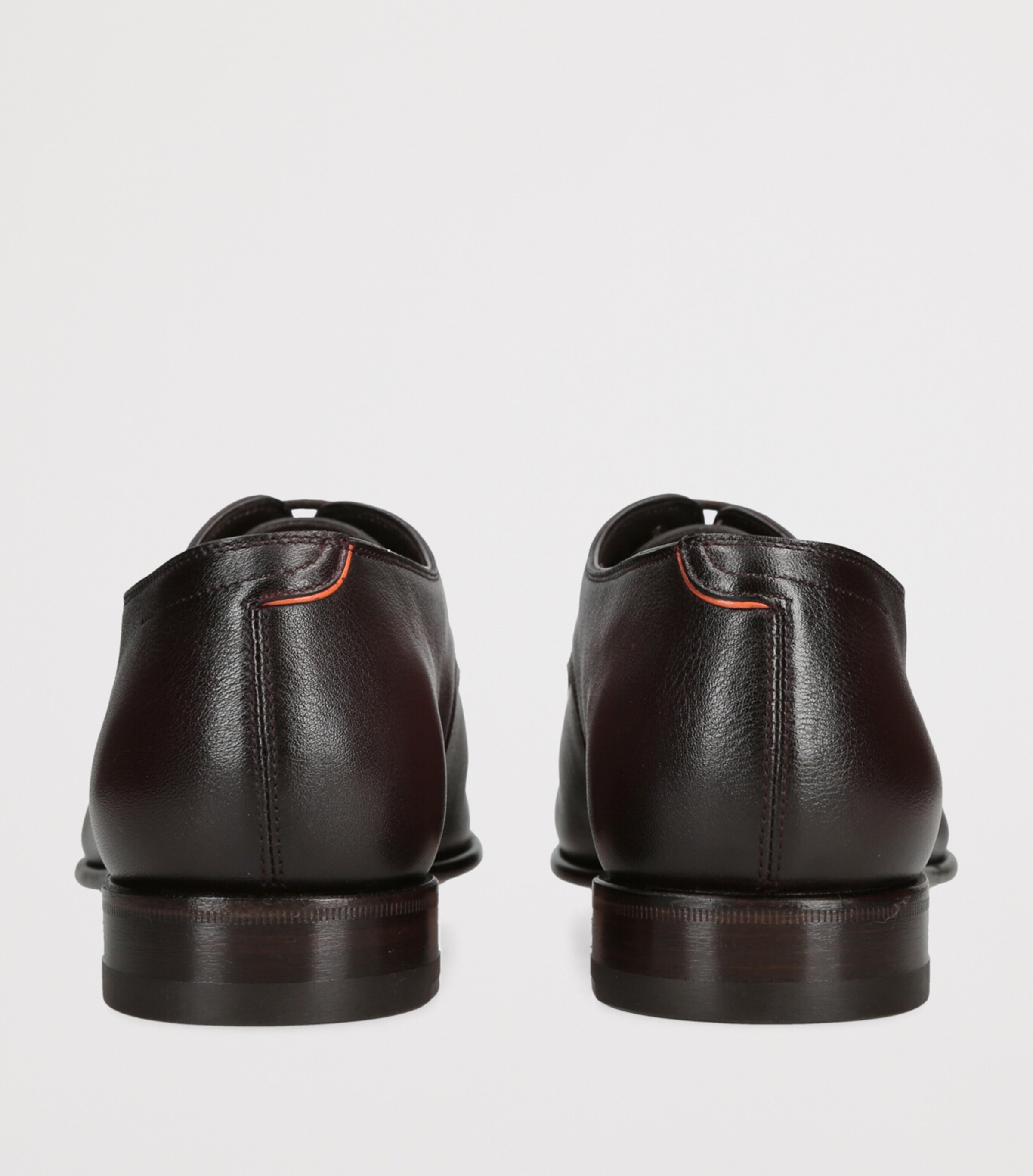 Santoni Leather Adrian Blake Oxford Shoes Dark Brown Image 2