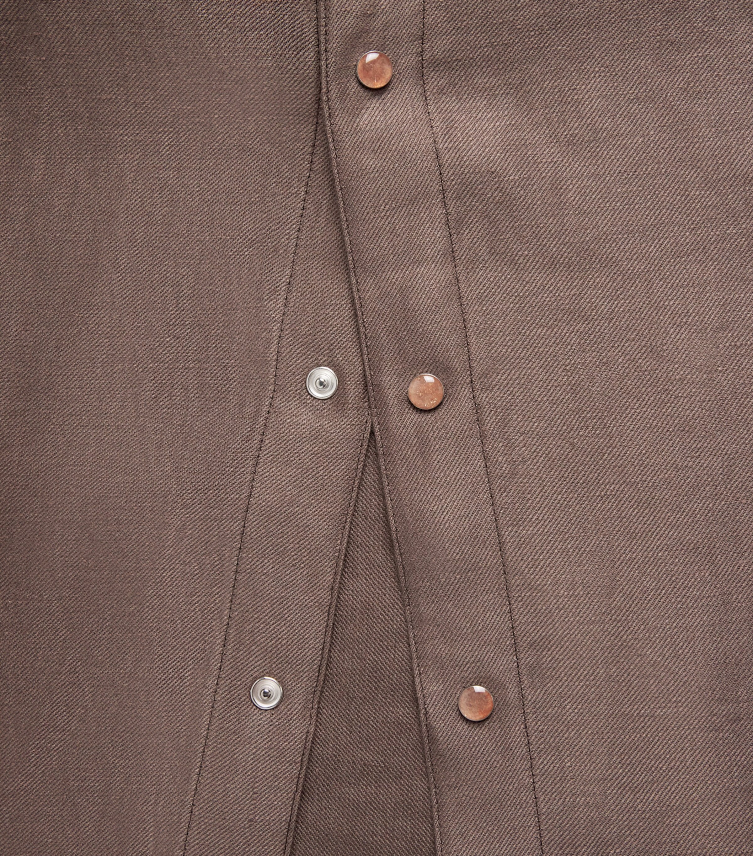 GOD'S TRUE CASHMERE Mens Linen Cocoa Shirt Orange Sunstone Image 6