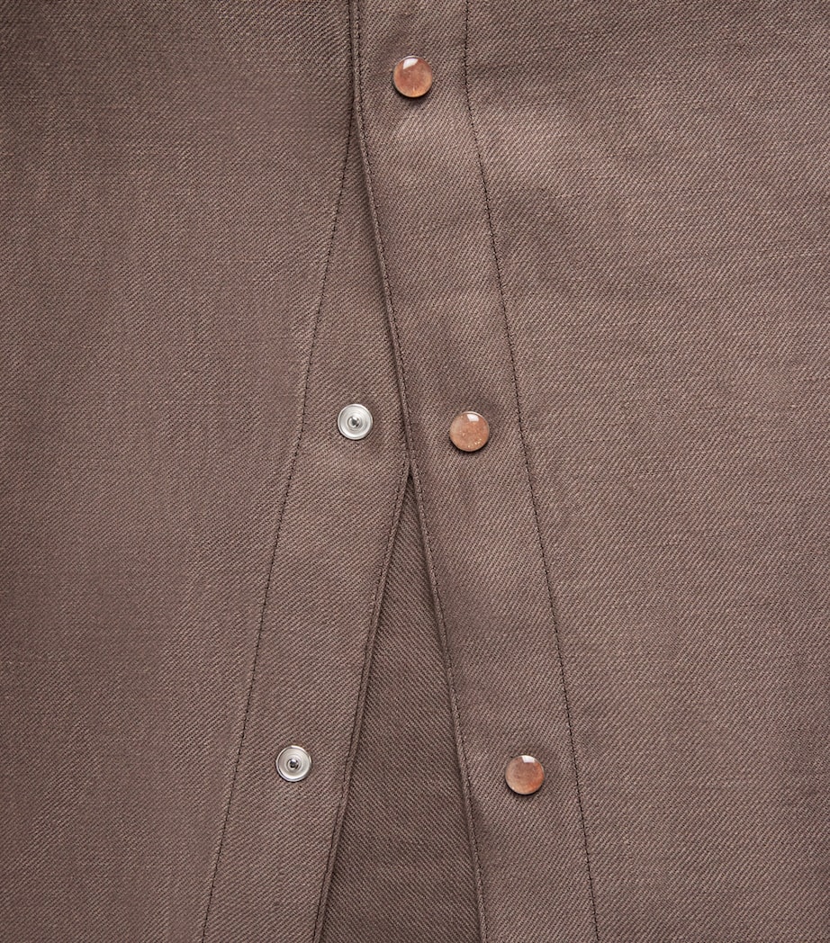 GOD'S TRUE CASHMERE Mens Linen Cocoa Shirt Orange Sunstone Image 6
