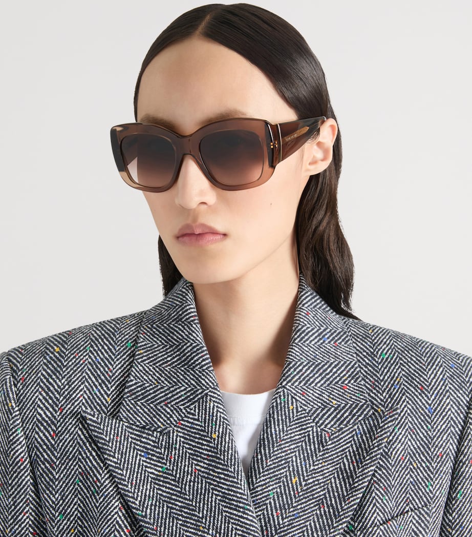 Acetate Bold Sunglasses LIGHT BROWN Image 2