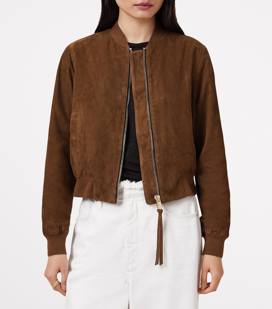 Suede Orten Bomber Jacket COGNAC BROWN Image 4