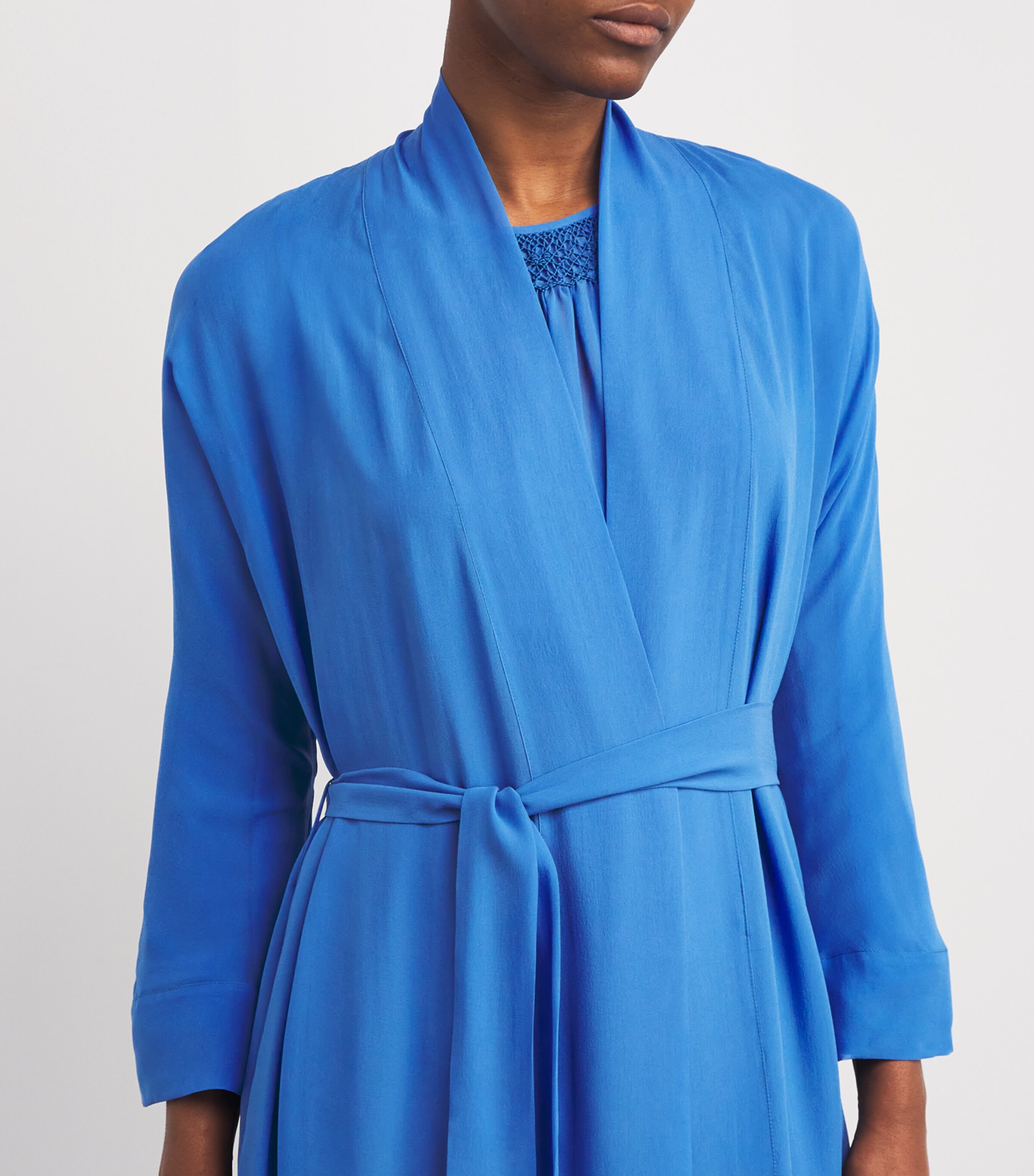 Loretta Caponi Blue Silk Georgette Cassandra Robe | Harrods UK