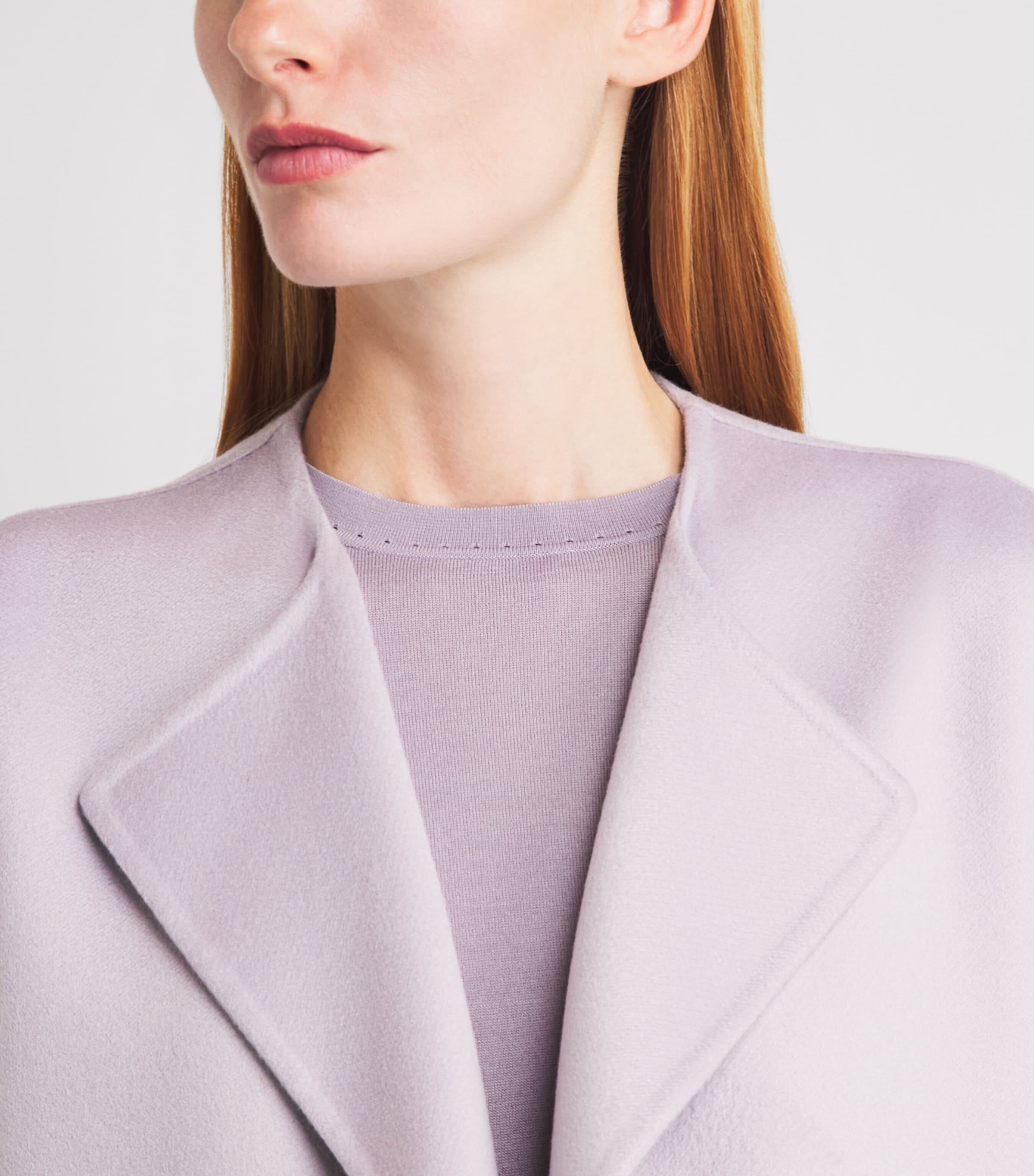 Agnona Womens Wool-Silk-Cashmere Crew-Neck Sweater Lilac Mauve Image 3