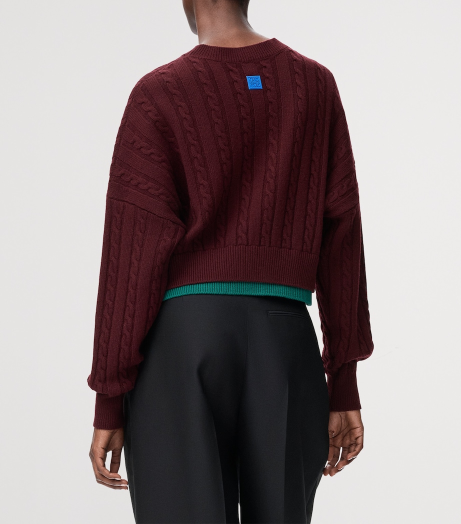 Wool Colour-Block Layered-Effect Sweater GREEN/RED/MULTICOLOR Image 4