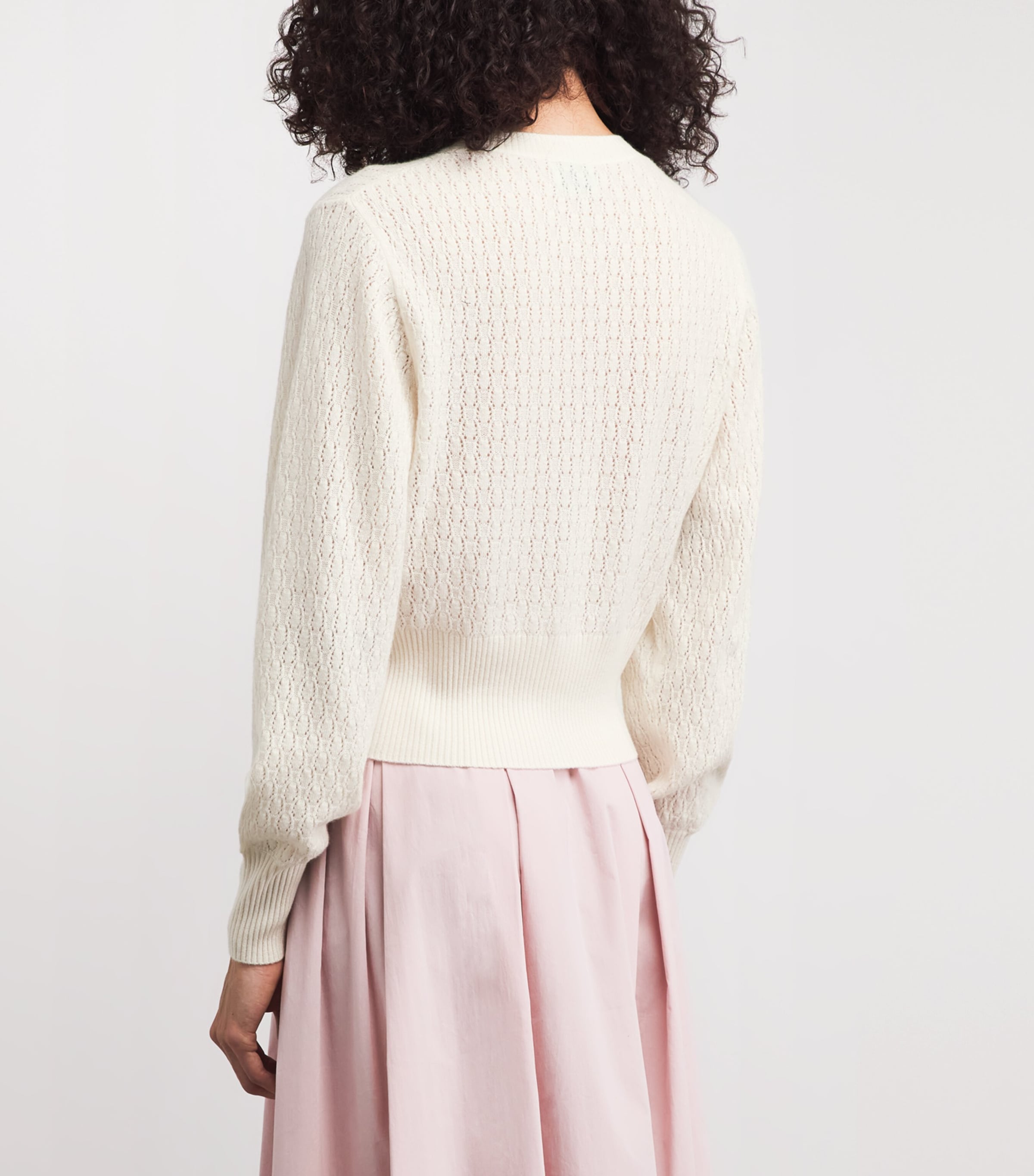 Le Kasha Womens Organic Cotton Gaya Cardigan White Image 5