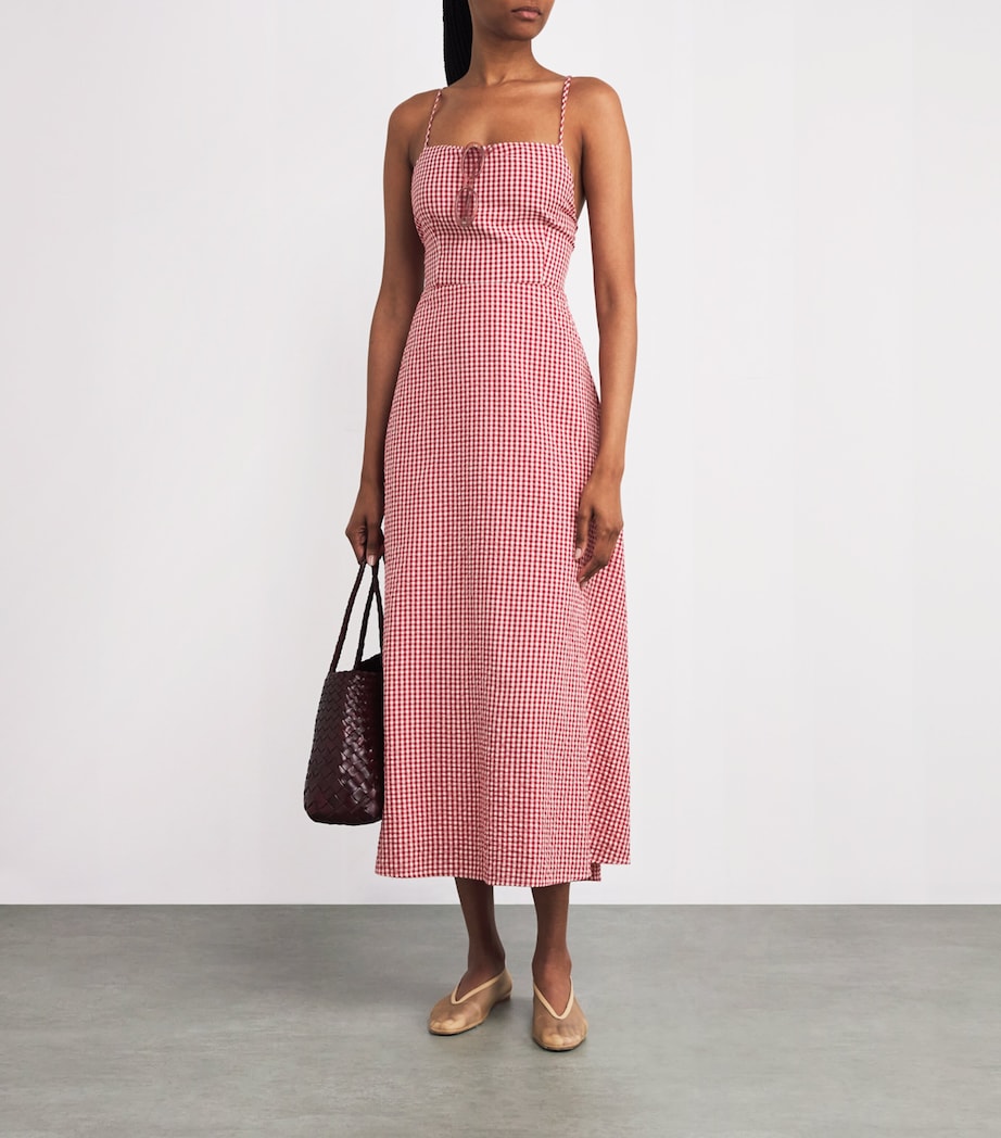 Gingham Halterneck Lori Midi Dress RED GINGHAM Image 2