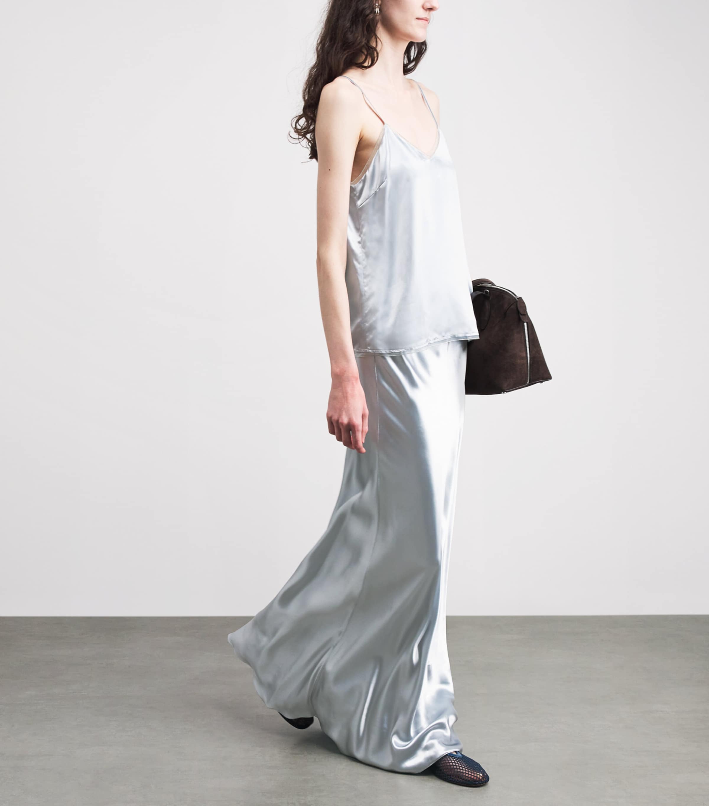 Fabiana Filippi Womens Bias-Cut Maxi Skirt Acqua Image 2