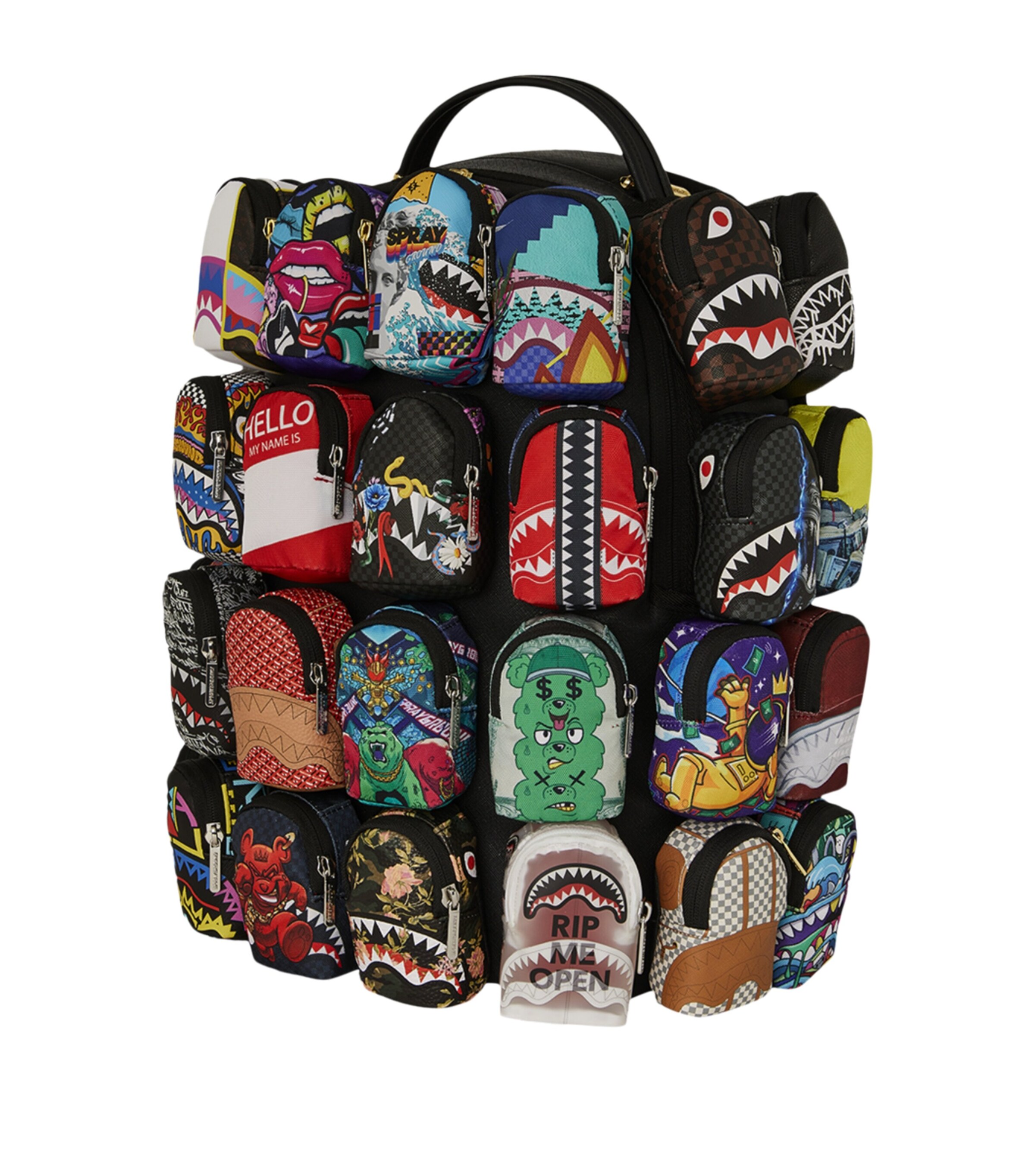 Sprayground Black All The Bags In The World Anniversary Backpack