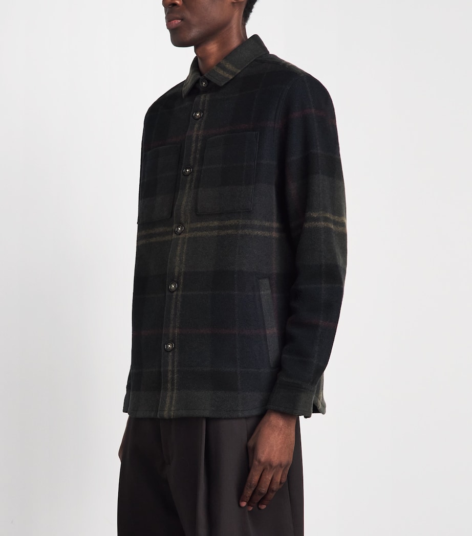 Barbour Mens Brushed Woodlane Check Overshirt Shadow Classic Trtn Image 4