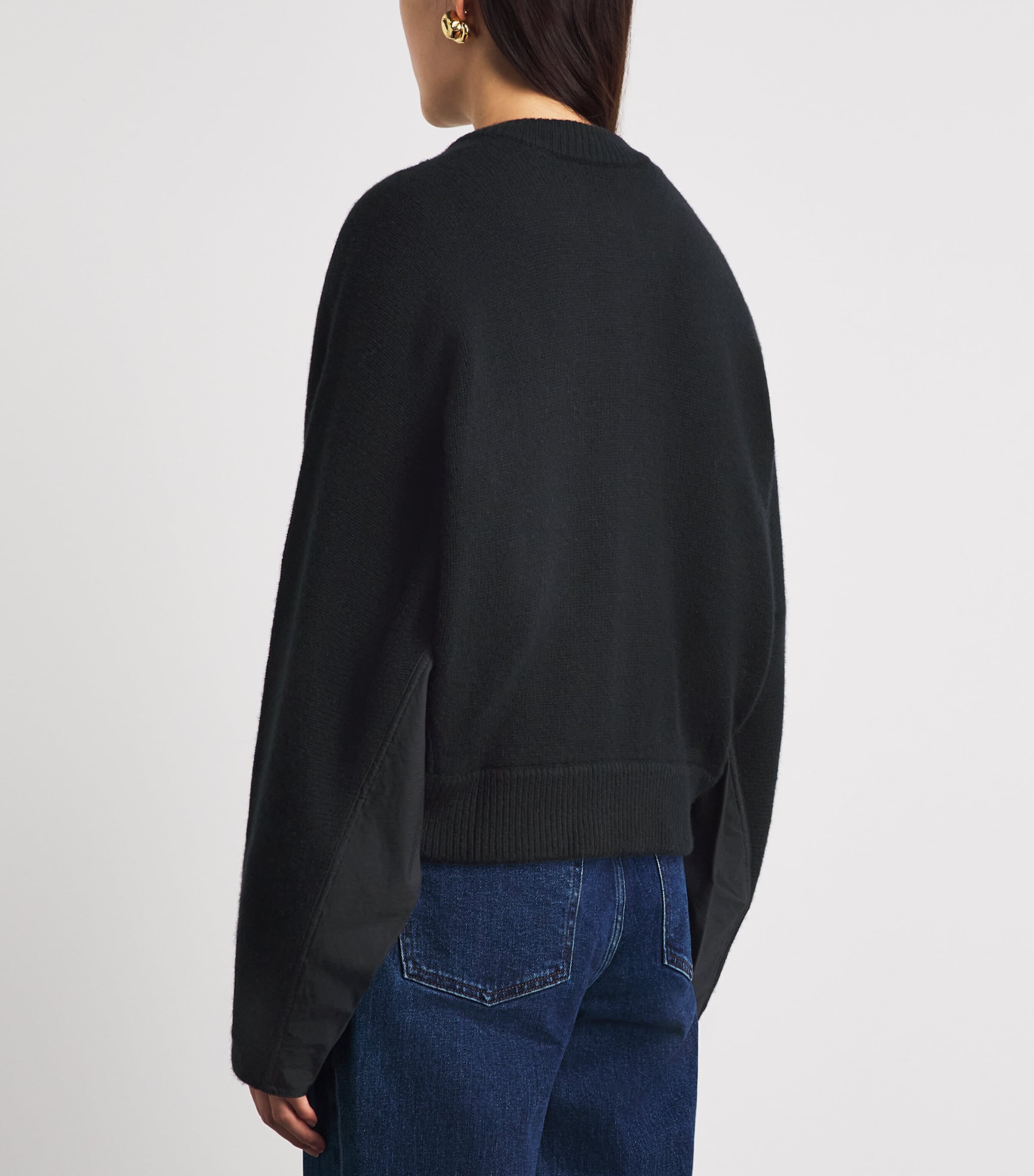 FRAME Womens Cashmere Patch-Pocket Cardigan Black Image 5
