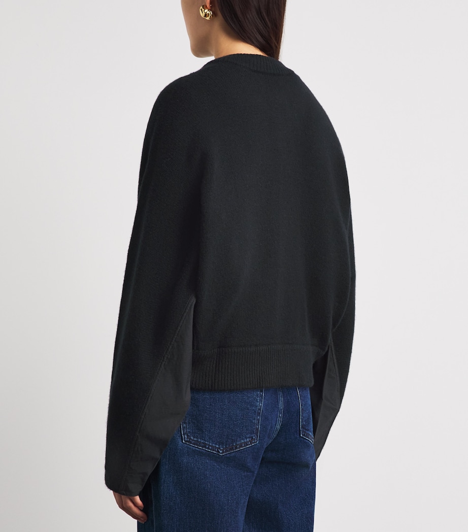 FRAME Womens Cashmere Patch-Pocket Cardigan Black Image 5