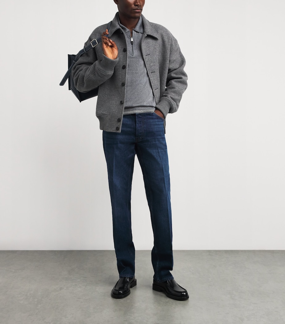 Wool-Blend Zip-Up Polo Shirt 204 Image 2