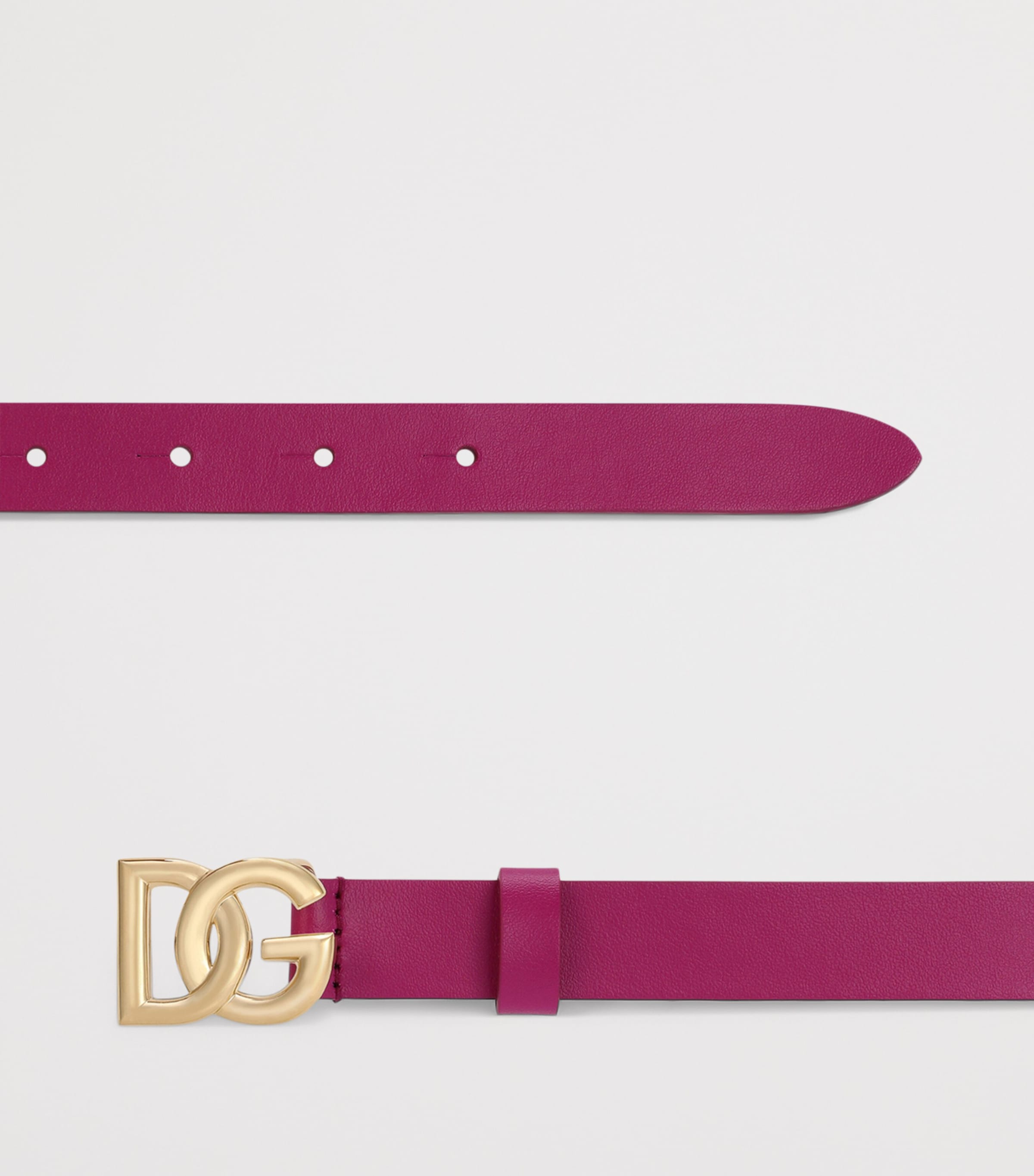 Dolce&Gabbana Kids Calfskin Logo Belt Orchid Image 2