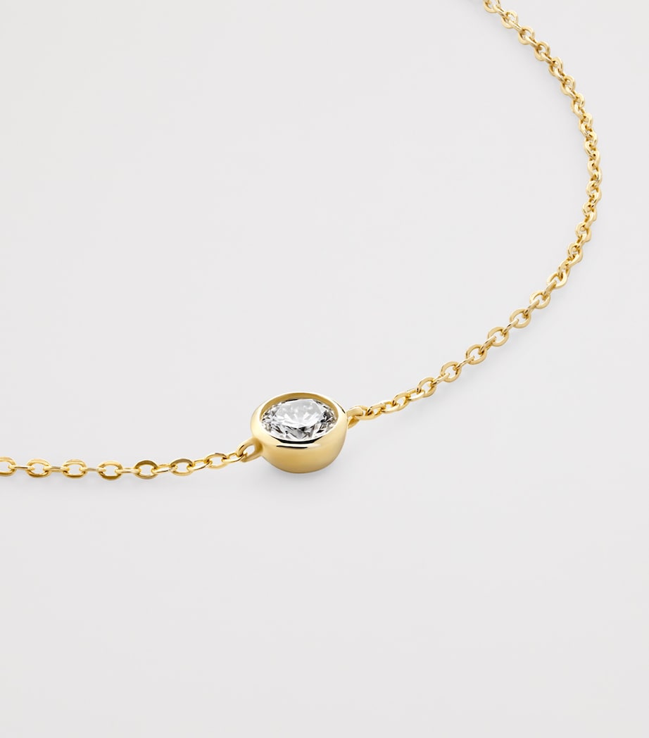 Gold Vermeil Solitaire Chain Bracelet 14K SOLID GOLD Image 2