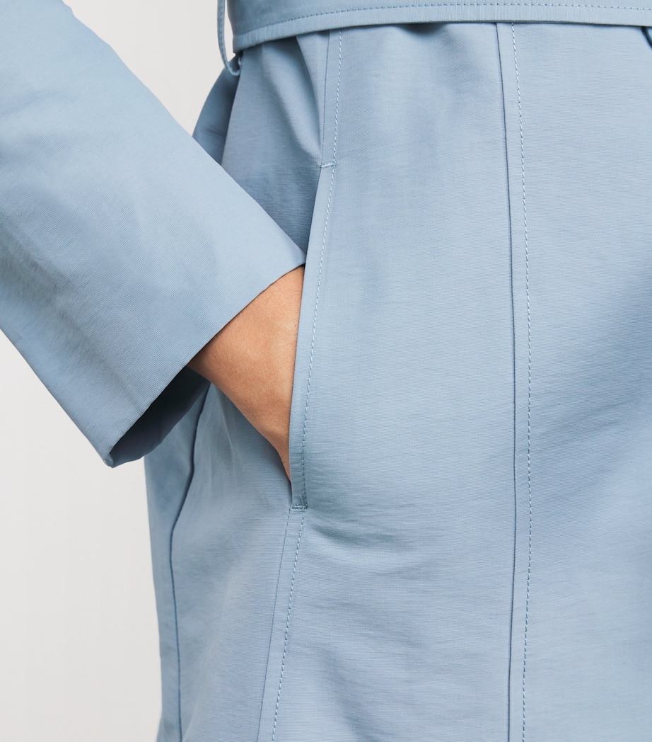 Double-Breasted Trench Coat LIGHT BLUE Image 6