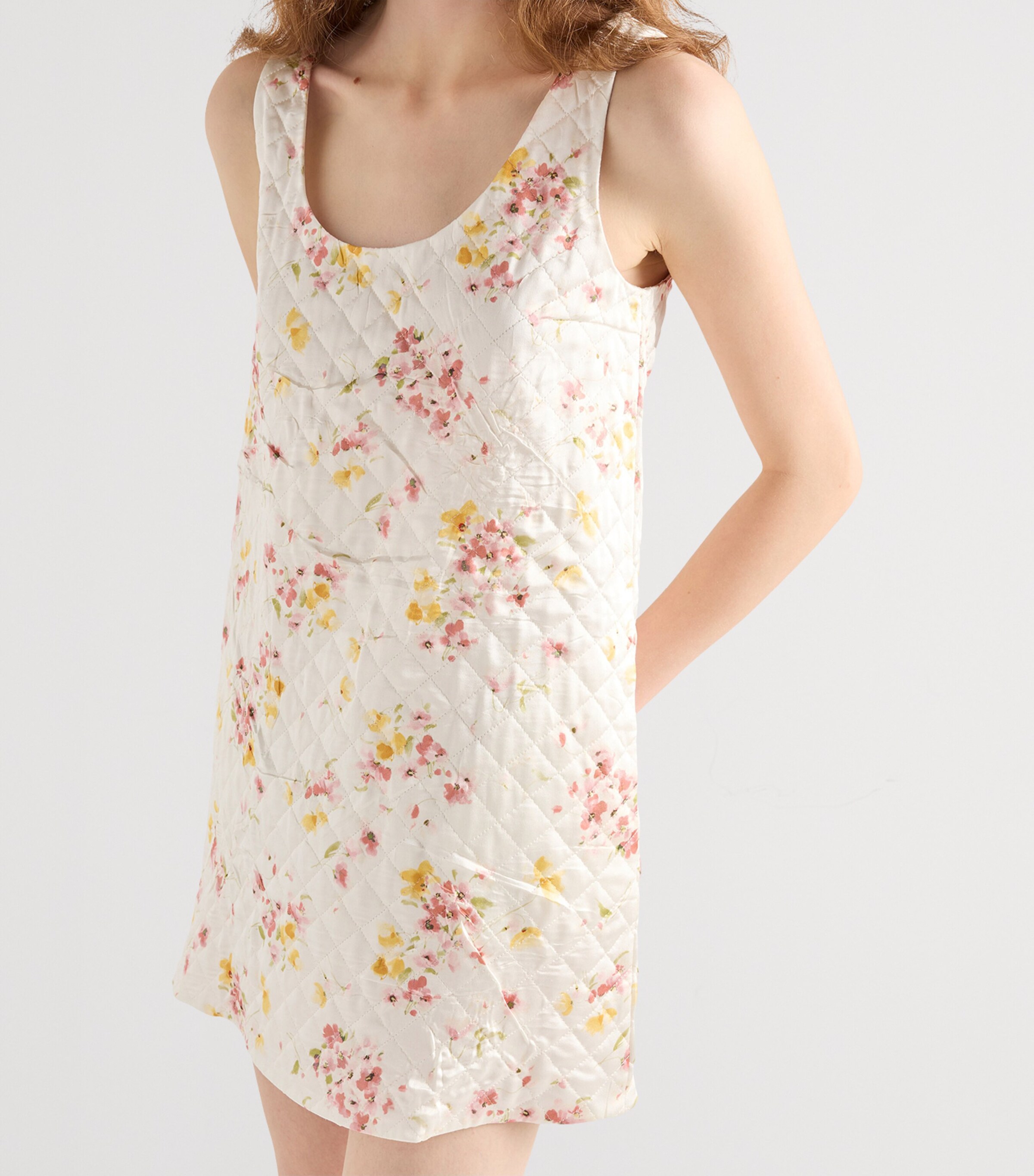 Quilted Satin Mini Dress F0638 Image 4